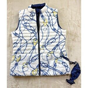 NWT J. Mclaughlin Woman’s Large Tahoe Reversible Down Puffer Vest Equestrian
